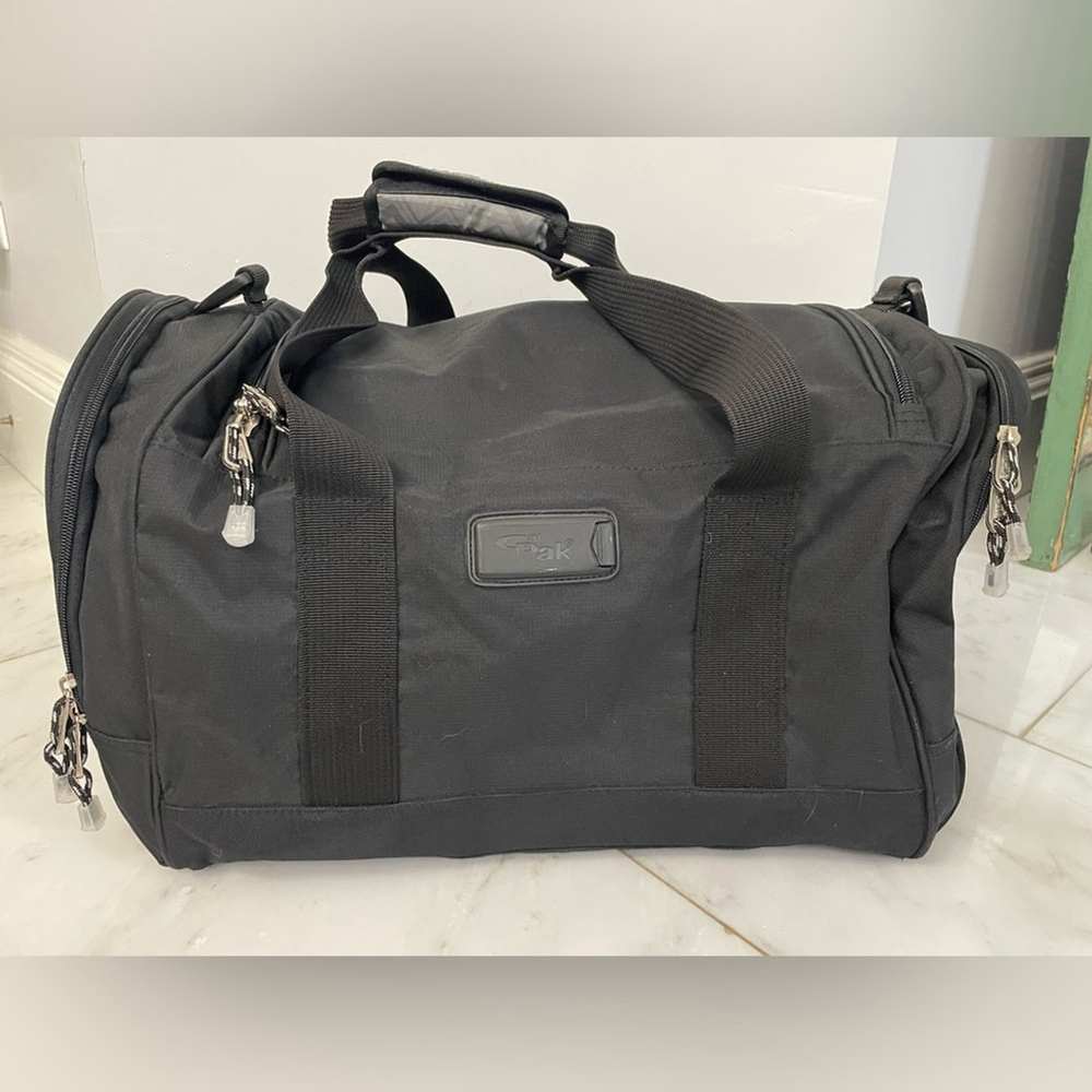 Calpak black canvas multi-pocket dual strap duffel bag travel luggage gym - Picture 4 of 11